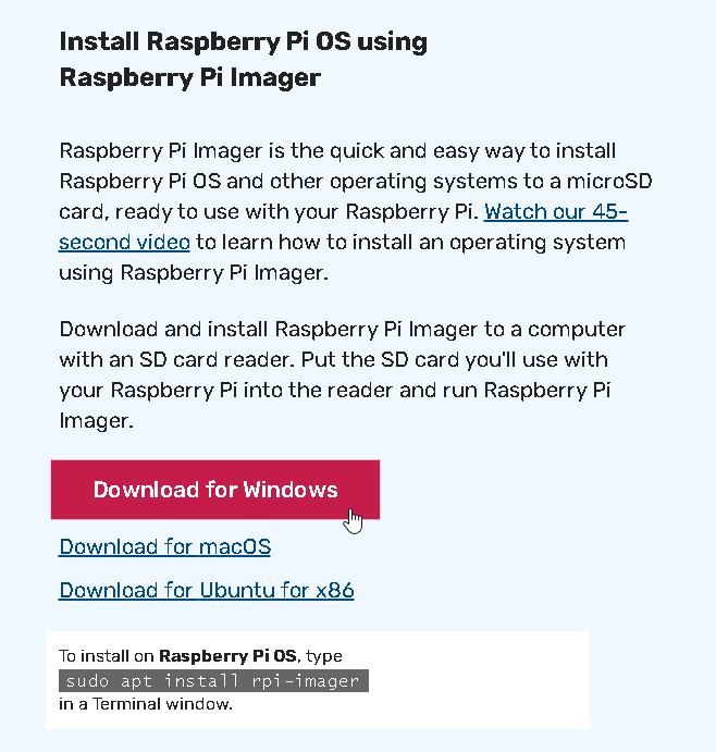 descargar raspberry pi imager